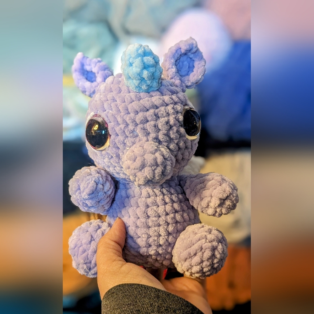 Crochet purple dragon